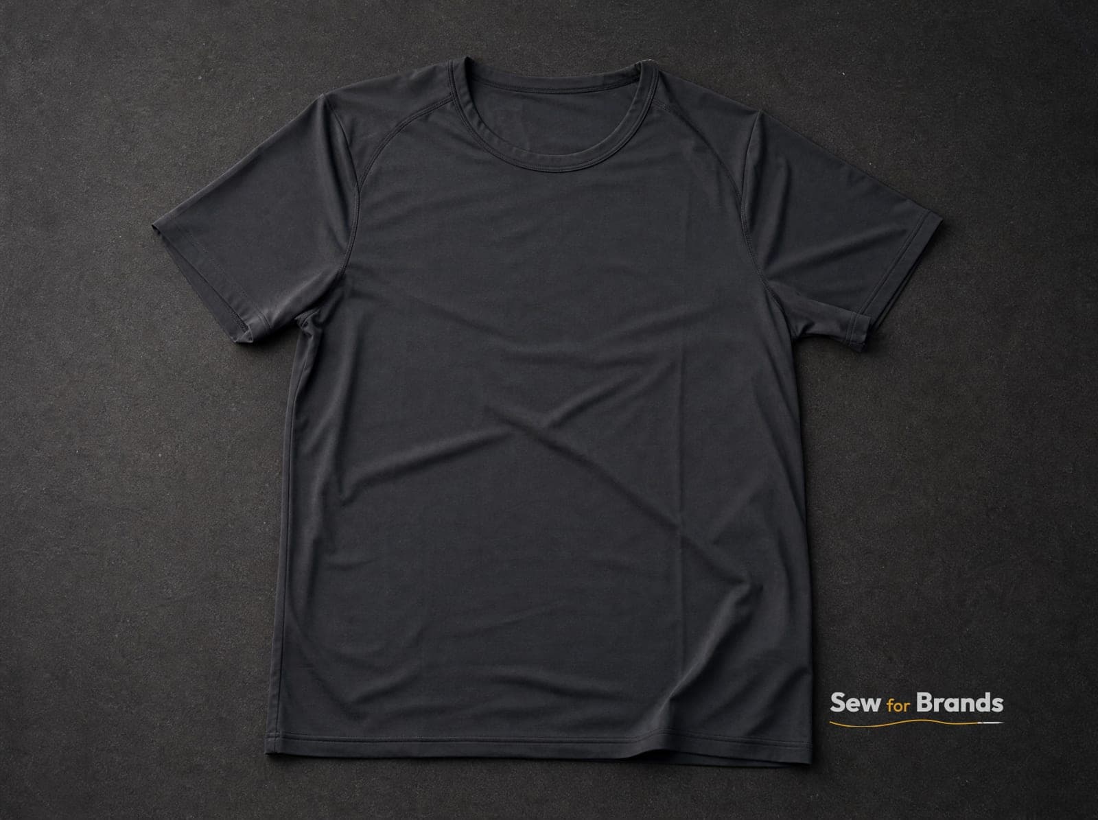 Black quick-dry performance t-shirt, front view
